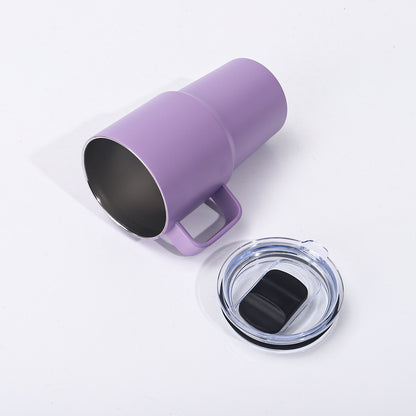20oz Powder Coated Car Tumblers with Handle and Black Magnetic Lids Suitable for Laser Engraving 25pcs China Warehouse