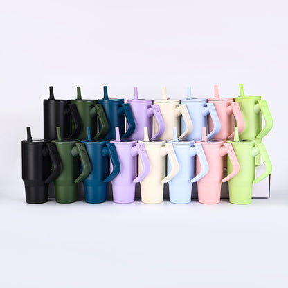 30oz 40oz Powder Coated Rotatable Handle Tumblers for Laser Engraved 20 Pack China Warehouse