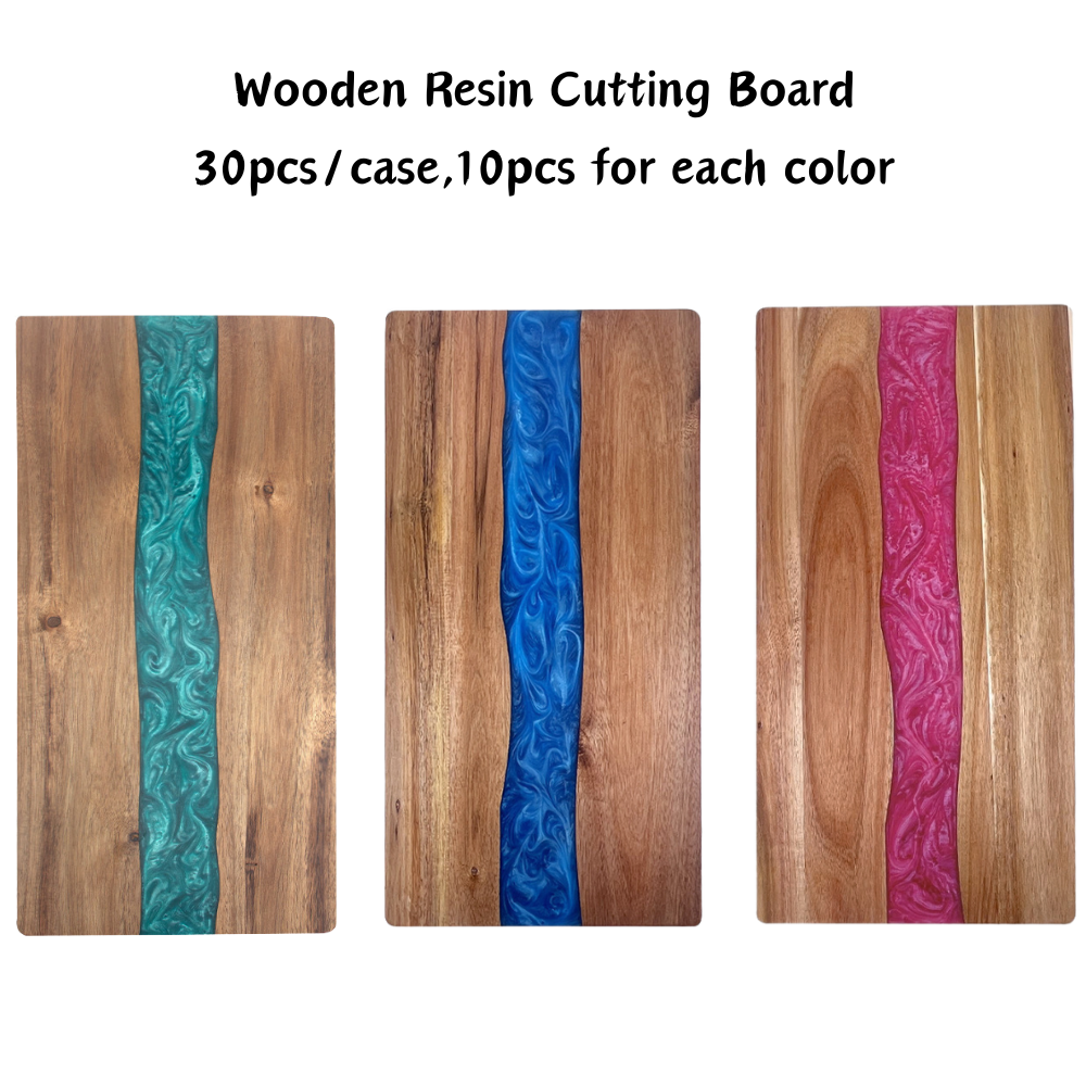 30 Pcs Wood River Epoxy Charcuterie Board Custom Resin Cutting Board Suitable for Laser Engraving China Warehouse
