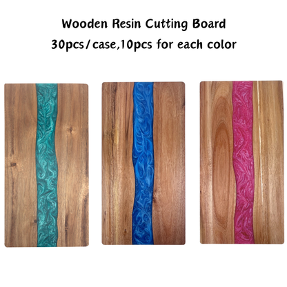 30 Pcs Wood River Epoxy Charcuterie Board Custom Resin Cutting Board Suitable for Laser Engraving China Warehouse