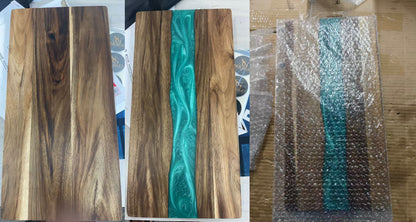 30 Pcs Wood River Epoxy Charcuterie Board Custom Resin Cutting Board Suitable for Laser Engraving China Warehouse