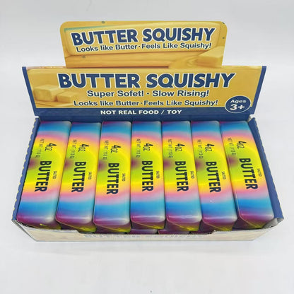 72 Pack Flour-filled TPR Butter Squishy Stress Relief Fidget Toy with PVC Gift Box Yellow Pink Halloween Style China Warehouse