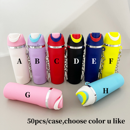 Mini Stanley Tumbler Cup Shape Keychain Lip Balm Handbag Charm Key Ring 100 Pack USA Warehouse