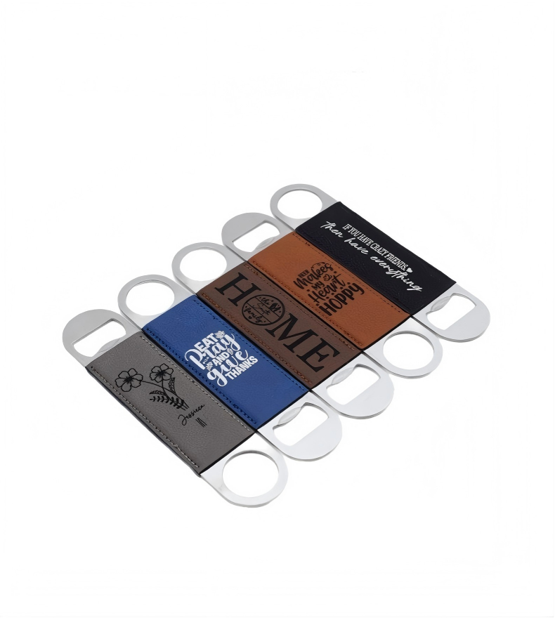 Leatherette Bottle Opener Blank Engravable Bottle Opener Metal Leather Monogram Bottle Opener Groomsmen Gifts 50pack