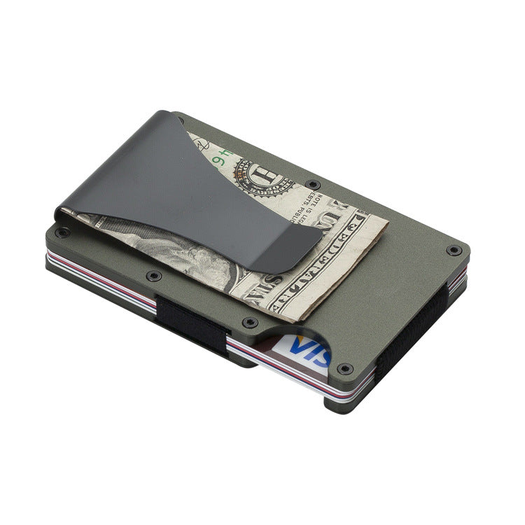 Minimalist Wallet for Men Slim Aluminum  RFID Metal Pocket Wallet with Money Clip Card Holder