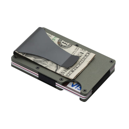 Minimalist Wallet for Men Slim Aluminum  RFID Metal Pocket Wallet with Money Clip Card Holder
