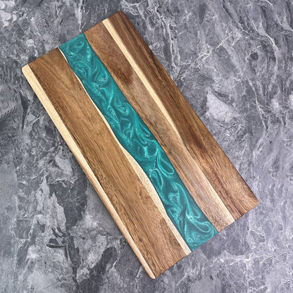 30 Pcs Wood River Epoxy Charcuterie Board Custom Resin Cutting Board Suitable for Laser Engraving China Warehouse