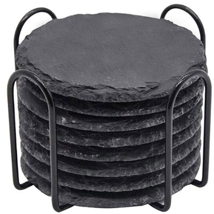 100Pack China Warehouse 10*10CM Black Square,Round,Heart Shape Slate Coasters for Laser Engraving