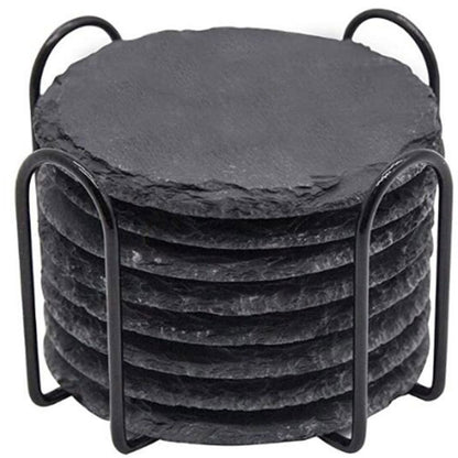 100Pack China Warehouse 10*10CM Black Square,Round,Heart Shape Slate Coasters for Laser Engraving