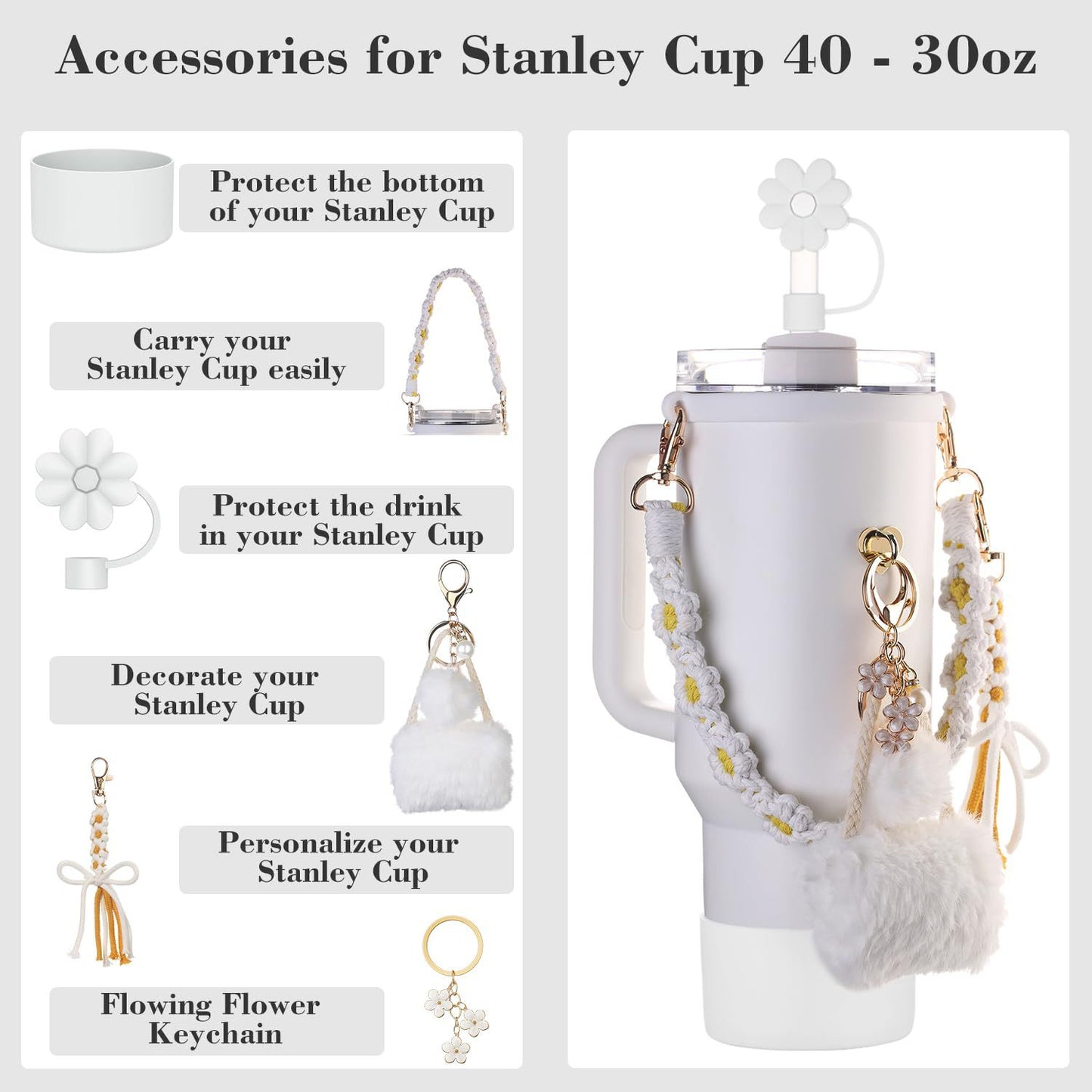 Stanley Cup Accessories Set for 40oz Tumblers 20Pack China Warehouse Ship By Air