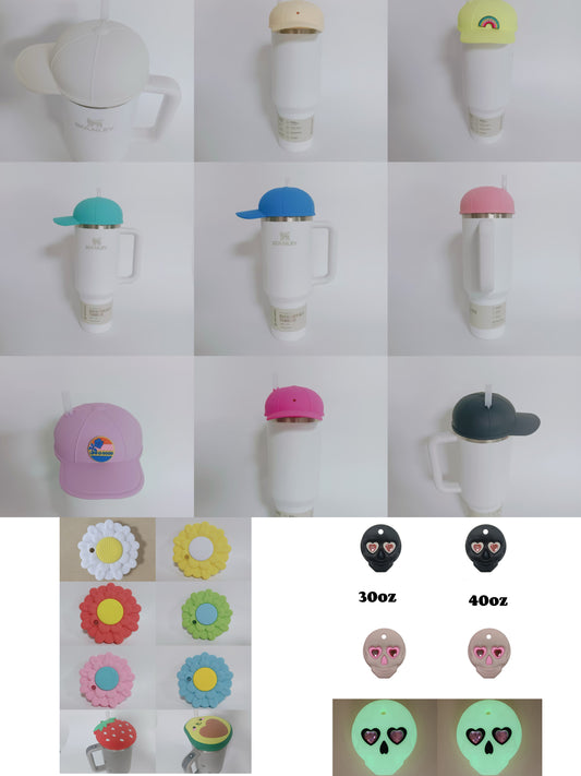 Stanley Dustproof Lids for 40oz Tumbler Cute Silicone Flower Hat Cover 20 Pack China Warehouse by Air
