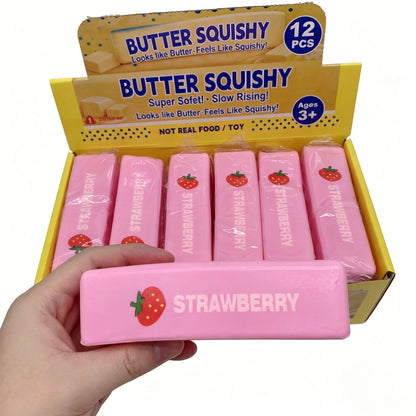 72 Pack Flour-filled TPR Butter Squishy Stress Relief Fidget Toy with PVC Gift Box Yellow Pink Halloween Style China Warehouse