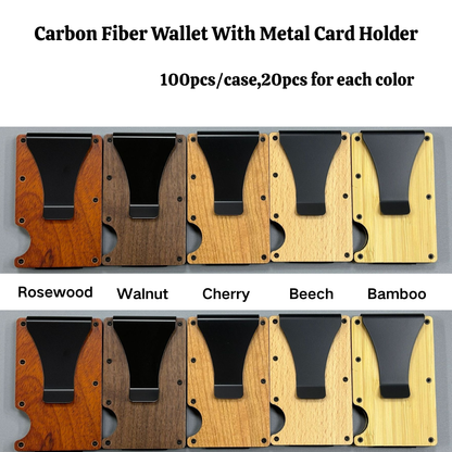 Thin Slim RFID Wallet Carbon Fiber Min Wallet With Metal Card Holder for Laser Engraving 100Pack China