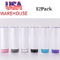 12 Pack USA Warehouse 20oz White Blank Sublimation Straight Music Player Bluetooth Speaker Tumblers