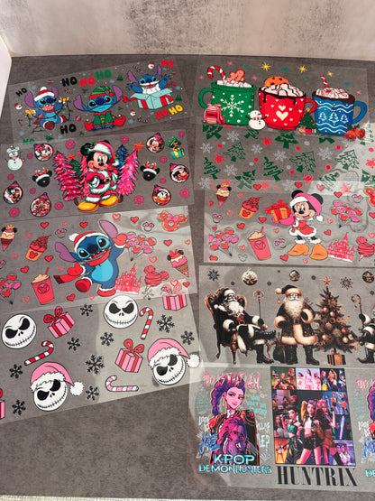 16oz Glass Can UV DTF Wraps Over 10000+ Design for Plastic Cups Ship By Air 50Pack 100Pack