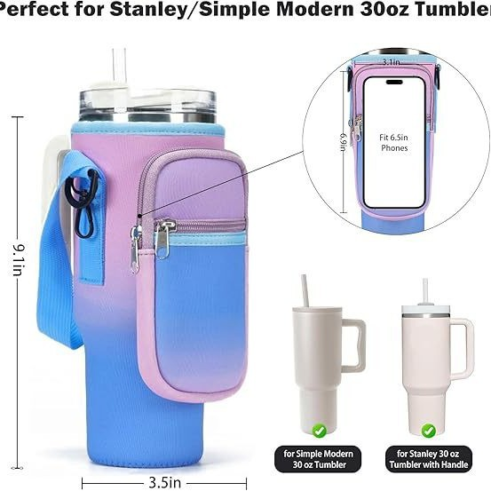 Water Bottle Pouch for Stanley Quencher Series Tumblers Cup Backpack with Multiple Pockets for Phone, Cards, Keys (Bag Only) 20Pack China Warehouse