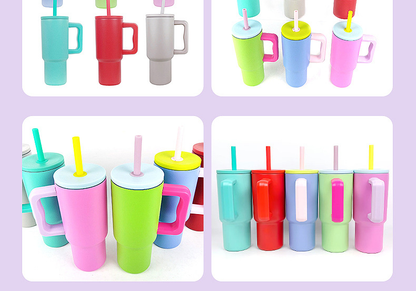 25 Pack China Warehouse 24oz Simple Modern Style Powder Coating Tumblers with Handle for Laser Engraving