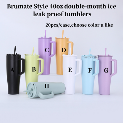 20Pack China Warehouse 40oz Brumate Style Power Coated Tumblers for Laser Engraving Double Wall Stainless Steel Travel Mugs with Handle