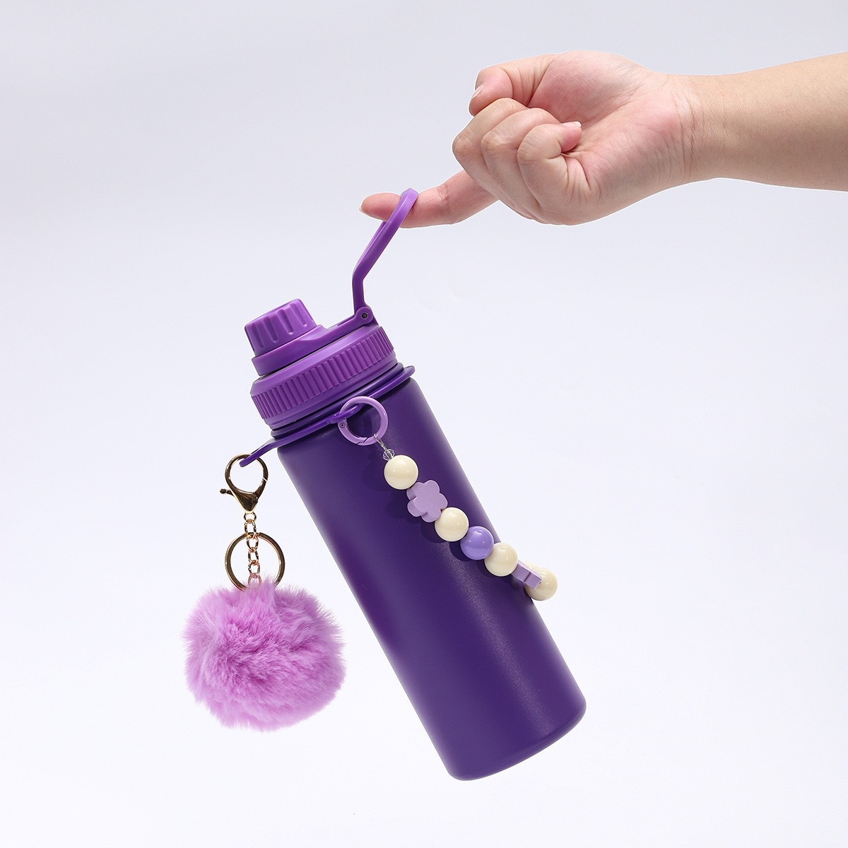 18oz Powder Coated Water Bottles With Portable Carrying Strap and Key Pendant 25Pack China Warehouse
