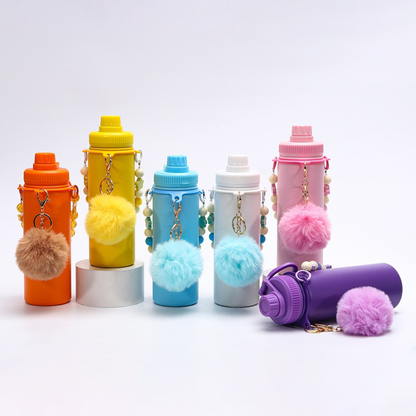 18oz Powder Coated Water Bottles With Portable Carrying Strap and Key Pendant 25Pack China Warehouse