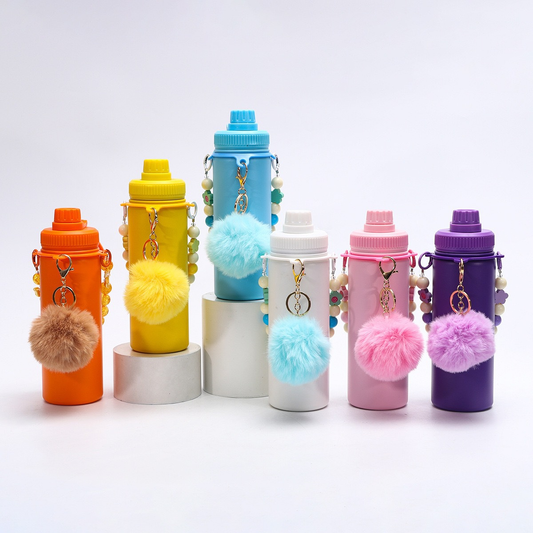 18oz Powder Coated Water Bottles With Portable Carrying Strap and Key Pendant 25Pack China Warehouse