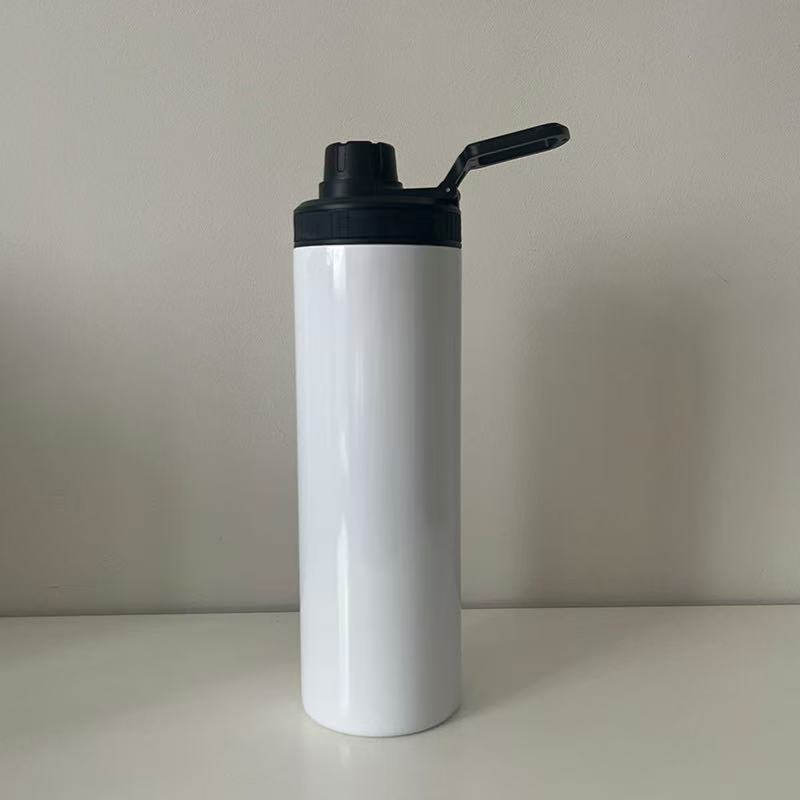 20oz White Blank Sublimation Water Bottles with Handle Lids 25 Pack USA Warehouse