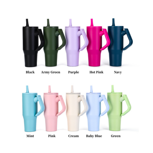 30oz 40oz Powder Coated Rotatable Handle Tumblers for Laser Engraved 20 Pack China Warehouse