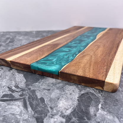 30 Pcs Wood River Epoxy Charcuterie Board Custom Resin Cutting Board Suitable for Laser Engraving China Warehouse