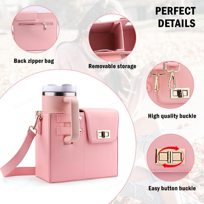 Crossbody Bag Purse for Stanley Cup Bag Outdoor Portable Water Bottle Holder with Adjustable Shoulder Strap 12 Pack