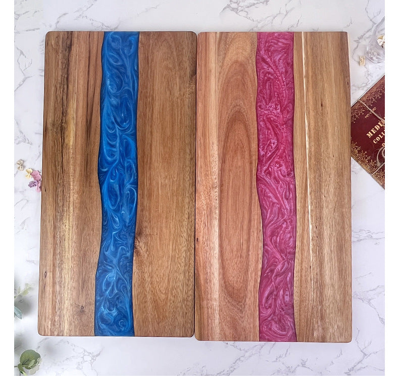 30 Pcs Wood River Epoxy Charcuterie Board Custom Resin Cutting Board Suitable for Laser Engraving China Warehouse