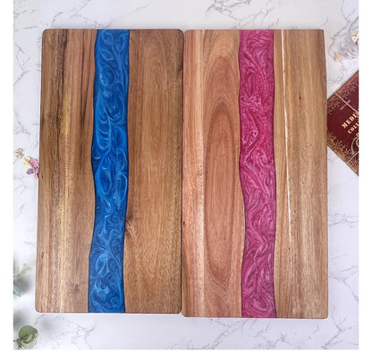 30 Pcs Wood River Epoxy Charcuterie Board Custom Resin Cutting Board Suitable for Laser Engraving China Warehouse
