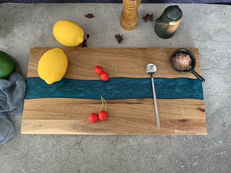 30 Pcs Wood River Epoxy Charcuterie Board Custom Resin Cutting Board Suitable for Laser Engraving China Warehouse