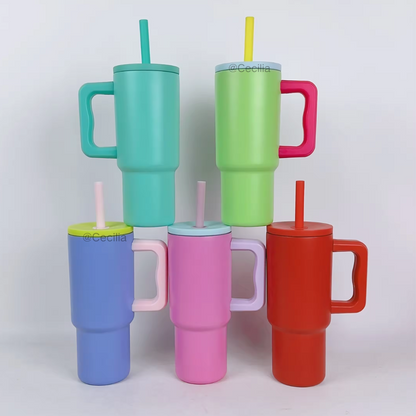 25 Pack China Warehouse 24oz Simple Modern Style Powder Coating Tumblers with Handle for Laser Engraving