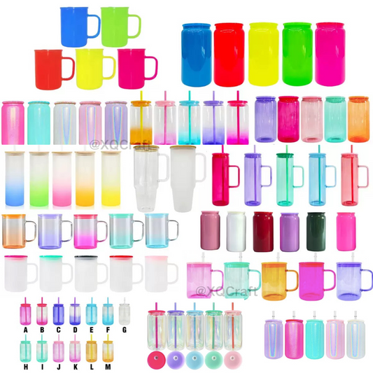 Wholesale 16oz Sublimation Glass Can and 17oz Sublimation Mugs Lots Style for You Choose 50 Pack China Warehouse