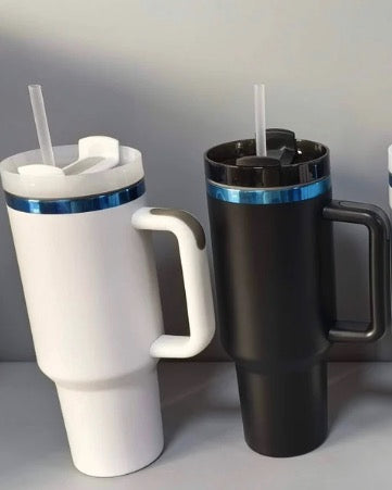 40oz Blue Plated 💙💎Powder Coated Quencher Tumblers Travel Mugs for Laser Engraving 20Pack USA Warehouse