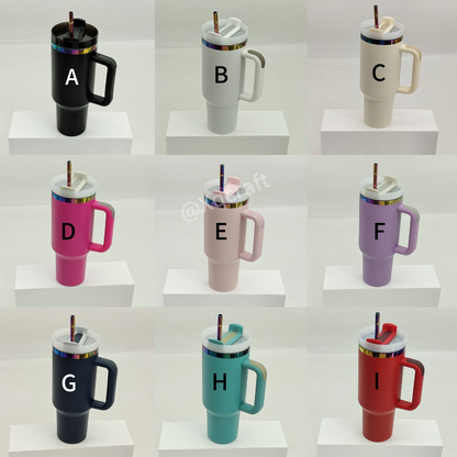 40oz 🌈Rainbow Plated Tumblers Powder Coated Quencher Tumbler with Meatl Straw for Laser Engraving 20Pack China