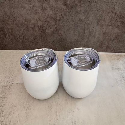 12oz White BLank Subliamtion Wine Tumblers with Sliding Lids 50 Pack China Warehouse