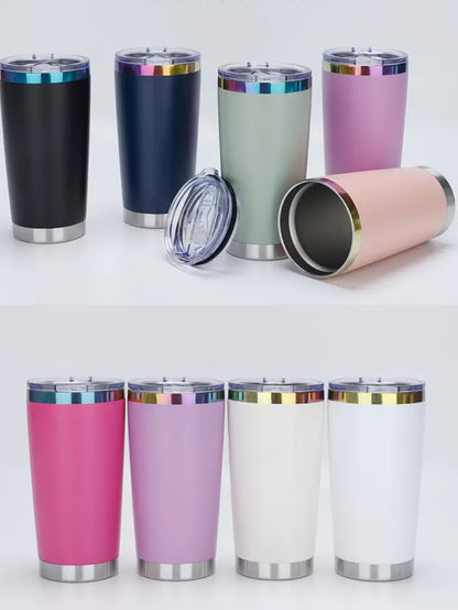 20oz Rainbow Plated Car Tumblers for Laser Engraved 8 Colors Mix 25 Pack China Warehouse