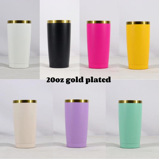 20oz 30oz Gold/Rainbow Plated Car Tumblers for Laser Engraved 50Pack China Warehouse