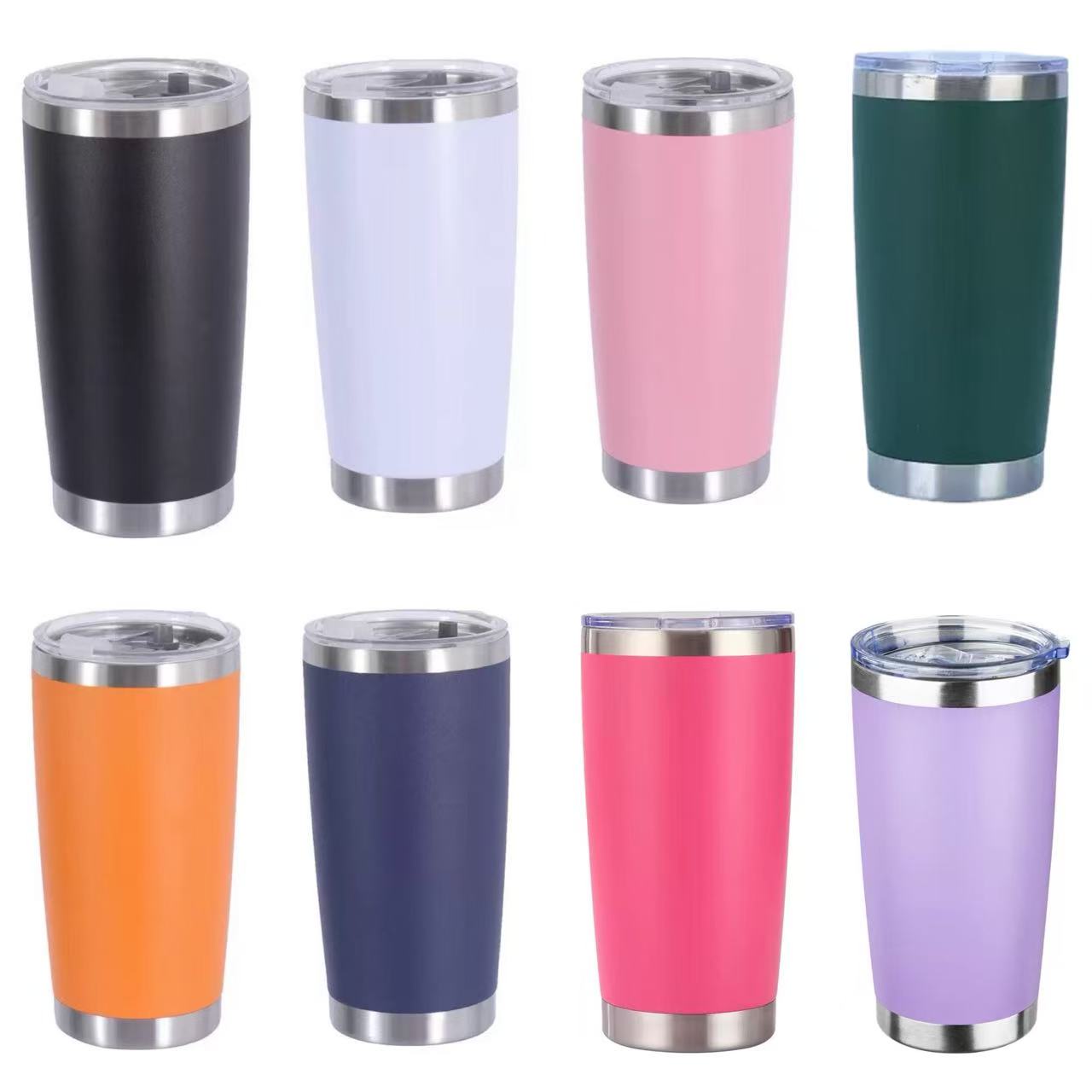 20oz Powder Coated Car Tumblers Leak Proof Sliding Lids for Laser Engraving 25Pack USA Warehouse