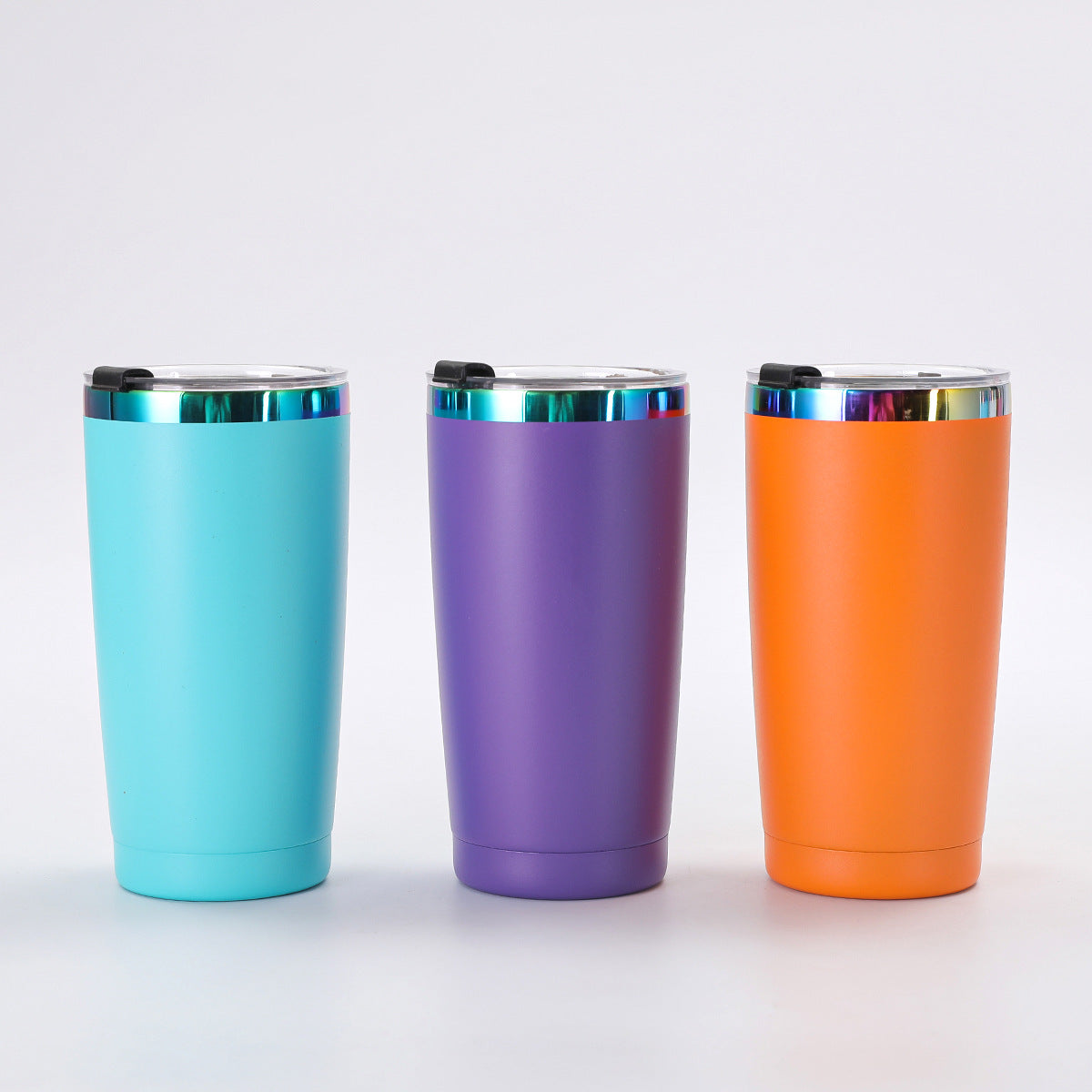 20oz Rainbow Plated Car Tumblers Seven Color Mix with Leak Proof Lids 25 Pack China Warehouse
