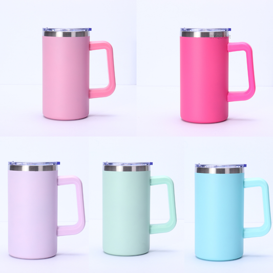 20oz Matt Macaron Color Sublimation Mugs and Glossy White Coffee Cups with Handle 20Pack China Warehouse