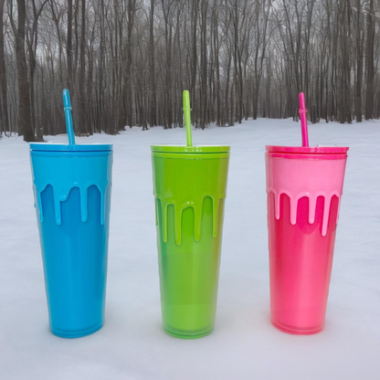 24oz Halloween Lava Glow In The Dark Plastic Cups with Coloful Lids and Straw Suitable for UV DTF Wraps 20Pack China