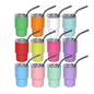 3oz Mini Shot Blank Sublimation Tumblers Cute Stainless Steel Cups with Metal Straw 48Pack USA Warehouse