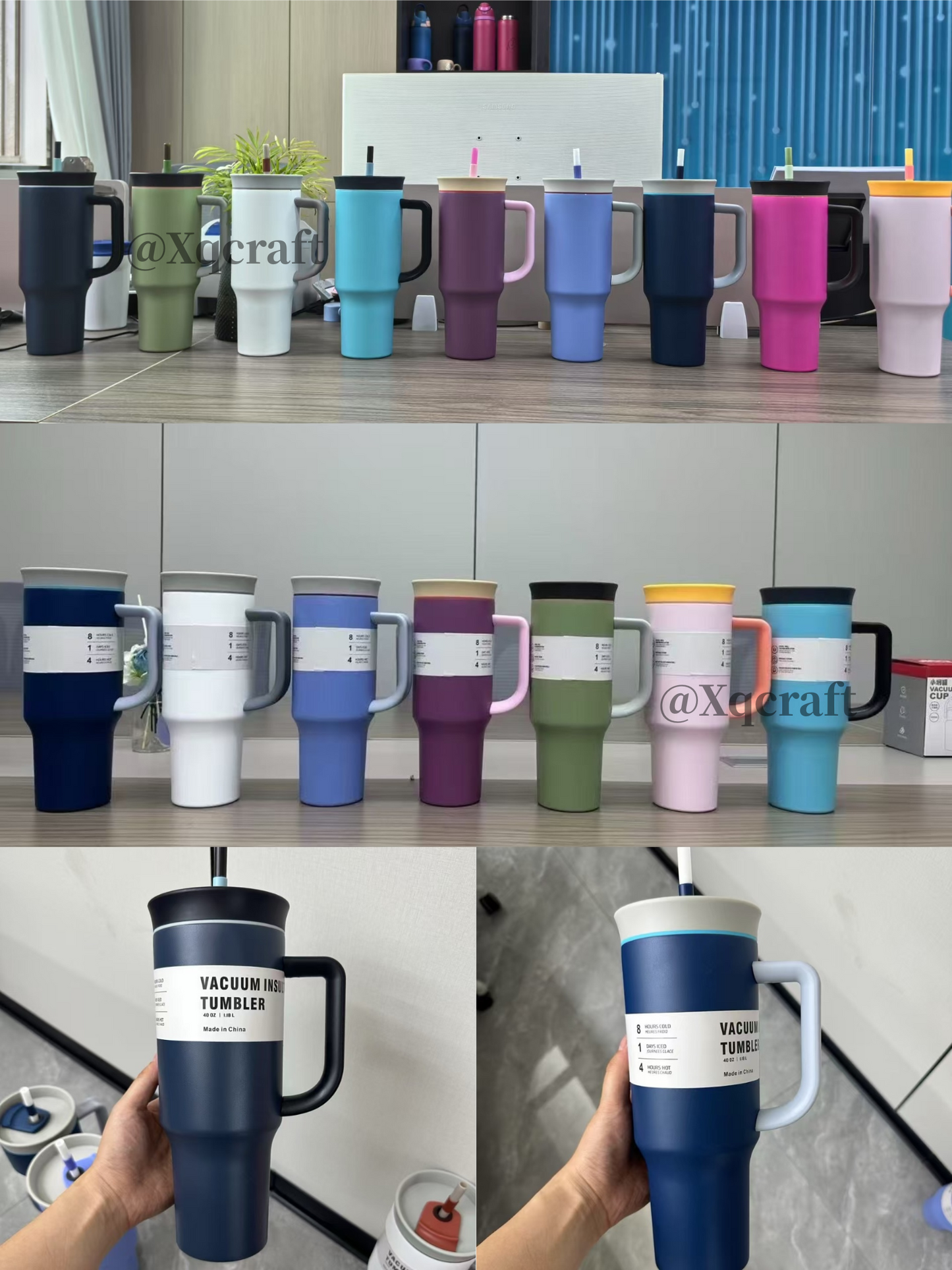 40oz Owala Style Vacuum Insulated Tumblers with Handle for Laser Engraving 20Pack China Warehouse