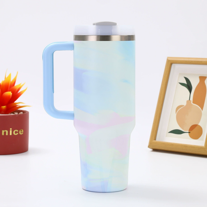 H2.0 40oz Warm Serene Brushstrokes Tie Dye Quencher Tumblers For Laser Engraving 20Pack China Warehouse