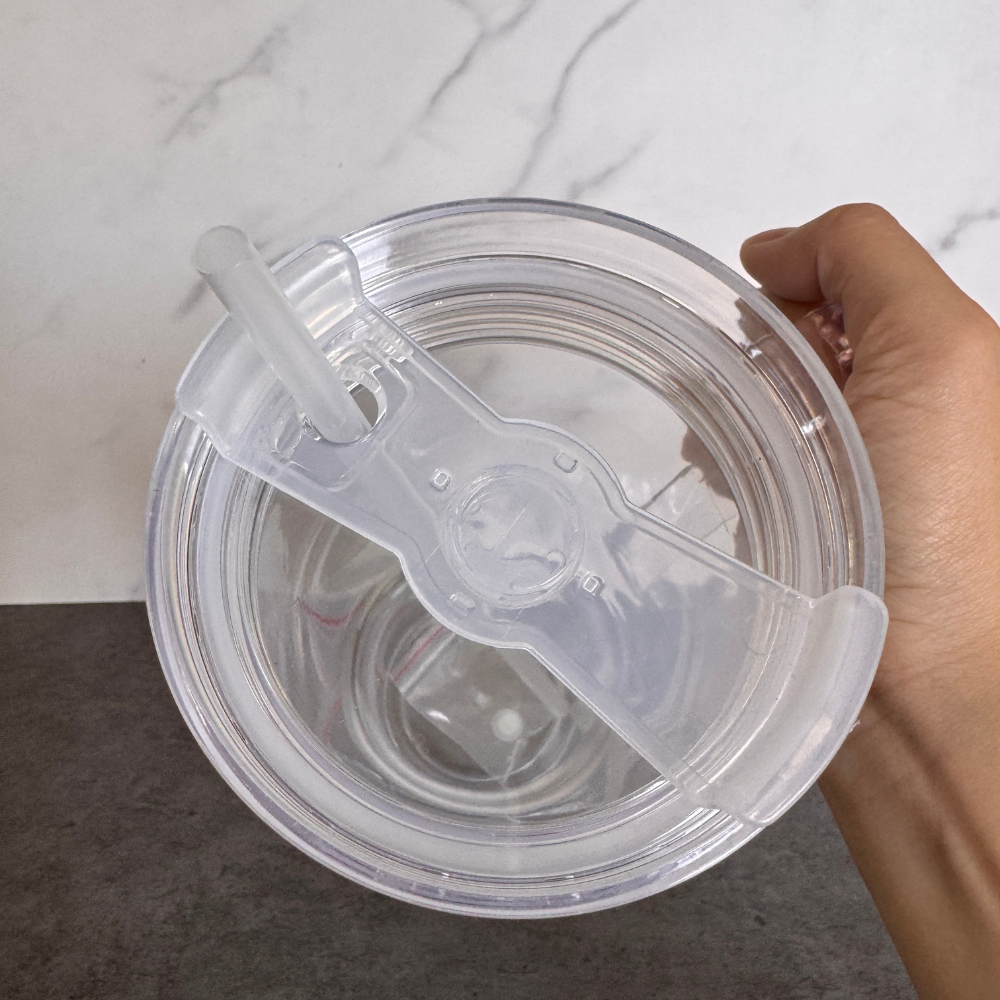 40oz Pre Drilled Hole Snow Globe Plastic Mugs Clear Double Wall Cups 20Pack China Warehouse