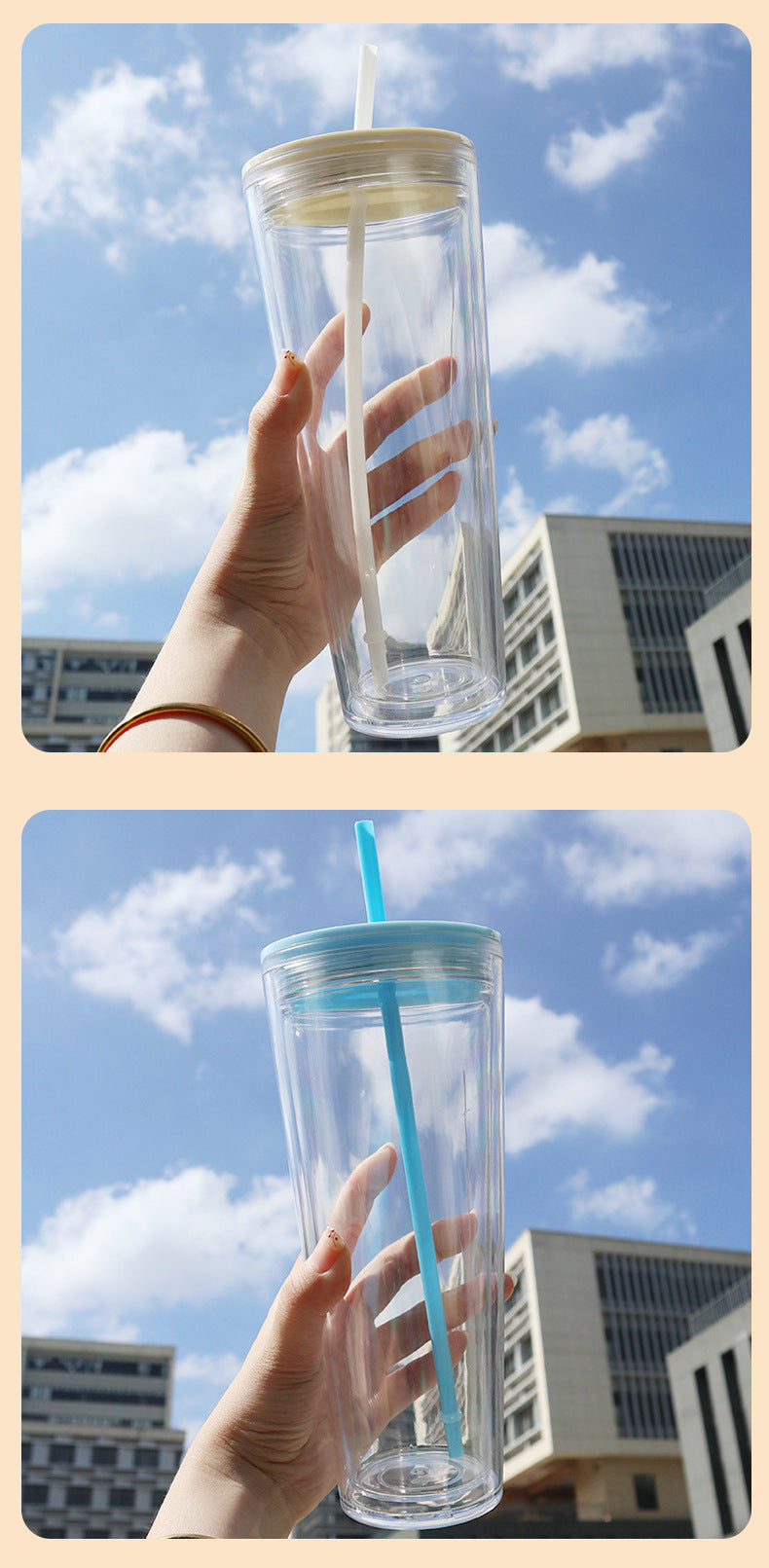24oz Pre Drilled Snow Globe Plastic Cups for DIY Glitters and UV DTF Wraps 20 Pack China Warehouse