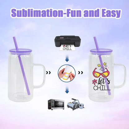 25Pack China Warehouse 16oz Outer 12oz Inner Pre Drilled Hole Snow Globe Glass Mugs with Plug for Sublimation