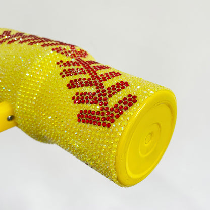 20Pack H1.0 40oz Baseball Bling Rhinestone Tumblers Yellow&White Color Luxury Style Full Cover Cups for Travel